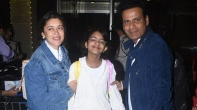 Manoj Bajpayee with wife Shabana Raza and daughter Ava Nayla. (Varinder Chawla)