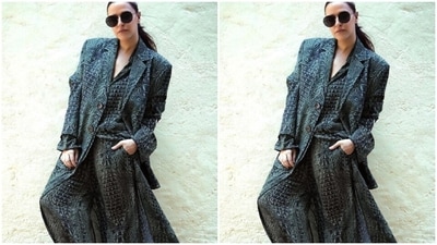 Neha played muse to fashion designer Dhruv Kapoor and picked the co-ord set from the shelves of the designer.&nbsp; (Instagram/@nehadhupia)