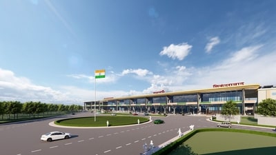 An animated view of the railway station after redevelopment.&nbsp; (PIB)