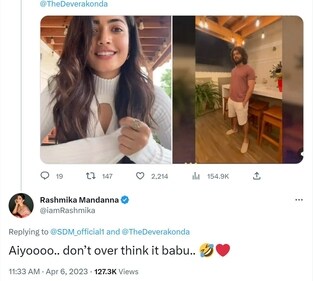 Rashmika Mandanna reacts to rumours of her birthday celebration at Vijay Deverakonda's house in Hyderabad. Rashmika Mandanna reacts to rumours of her birthday celebration at Vijay Deverakonda's house in Hyderabad.