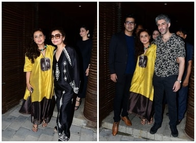 Rani Mukerji poses with Vaibhavi Merchant (left), and Anirban Bhattacharya and jim Sarbh at Mrs Chatterjee Vs Norway bash. Rani Mukerji poses with Vaibhavi Merchant (left), and Anirban Bhattacharya and jim Sarbh at Mrs Chatterjee Vs Norway bash.