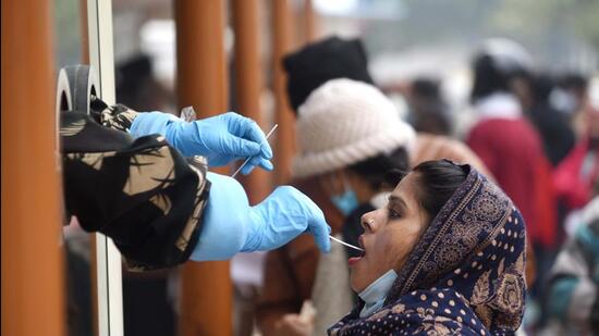 Chandigarh recorded a positivity rate of 3.51% on Wednesday, whereas the rate for the last seven days stood at 5.05%. (HT File)