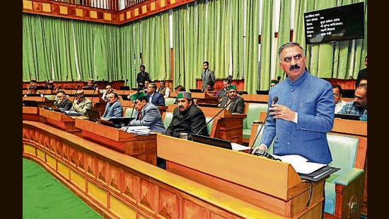 The Himachal Pradesh assembly on the concluding day of the Budget session passed the Himachal Pradesh Sukhashraya (Care, Protection and Self-Reliance of Children of the State) Bill, 2023, with a voice vote, thus becoming the first state to make such a legislation even as the opposition members objected to its name. (HT Photo)