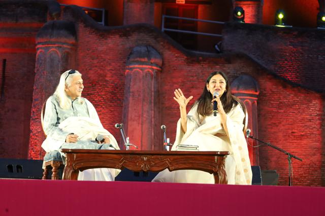 Sanjoy K Roy in conversation with actor Deepti Naval at the Gobindgarh Fort (Photo courtesy The Sacred Amritsar)
