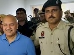 AAP leader and former Delhi deputy chief minister Manish Sisodia at the Rouse Avenue Court in connection with the Delhi excise policy case. (PTI) AAP leader and former Delhi deputy chief minister Manish Sisodia at the Rouse Avenue Court in connection with the Delhi excise policy case. (PTI)