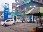 A general view of the Adani CNG station in Ahmedabad on January 30, 2023. (Photo by Sam PANTHAKY / AFP)