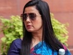 Trinamool Congress MP Mahua Moitra at the Parliament House complex in New Delhi during the Budget Session, on March 20, 2023. (PTI Photo/Kamal Singh)