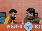 Anil Antony, son of Congress veteran and former defence minister AK Antony, with Union Minister and senior BJP leader Piyush Goyal after the former joined the Bharatiya Janata Party (BJP), in New Delhi, Thursday. Anil Antony, son of Congress veteran and former defence minister AK Antony, with Union Minister and senior BJP leader Piyush Goyal after the former joined the Bharatiya Janata Party (BJP), in New Delhi, Thursday.