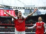 Arsenal's Granit Xhaka celebrates