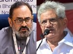Minister of state for electronics and IT Rajeev Chandrasekhar and CPI(M) general secretary Sitaram Yechury 
