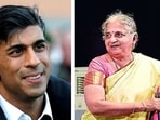 UK PM Rishi Sunak and philanthropist Sudha Murty. UK PM Rishi Sunak and philanthropist Sudha Murty.