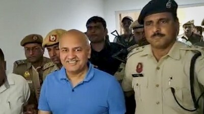 AAP leader and former Delhi deputy chief minister Manish Sisodia at the Rouse Avenue Court in connection with the Delhi excise policy case. (PTI) AAP leader and former Delhi deputy chief minister Manish Sisodia at the Rouse Avenue Court in connection with the Delhi excise policy case. (PTI)