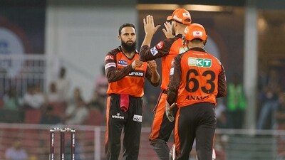 Meanwhile, Adil Rashid took two wickets for SRH. (IndianPremierLeague twitter) Meanwhile, Adil Rashid took two wickets for SRH. (IndianPremierLeague twitter)