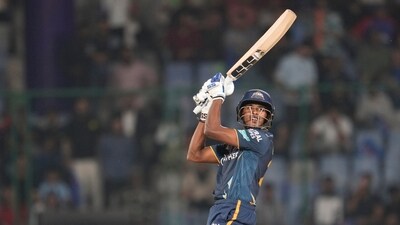 Gujarat Titans' Sai Sudharsan plays a shot during the Indian Premier League (IPL) (AP) Gujarat Titans' Sai Sudharsan plays a shot during the Indian Premier League (IPL) (AP)