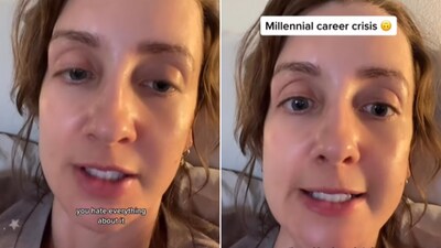 The image is taken from the hilarious Instagram video by a woman on ‘Millennial career crisis’. (Instagram/@kellyweimert) The image is taken from the hilarious Instagram video by a woman on ‘Millennial career crisis’. (Instagram/@kellyweimert)