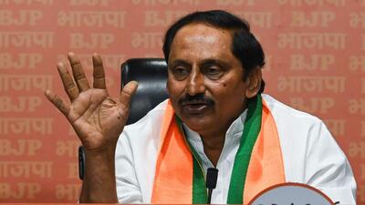 Kiran Kumar Reddy joined the BJP at the party’s headquarters in Delhi on Friday. (Photo by Vipin Kumar / Hindustan Times) Kiran Kumar Reddy joined the BJP at the party’s headquarters in Delhi on Friday. (Photo by Vipin Kumar / Hindustan Times)