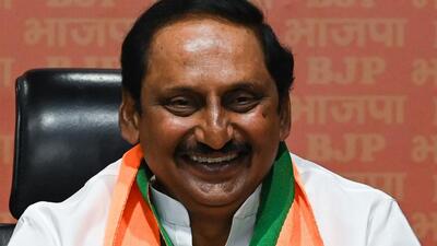 Kiran Kumar Reddy joined the BJP on Friday. (Vipin Kumar/HT photo) Kiran Kumar Reddy joined the BJP on Friday. (Vipin Kumar/HT photo)