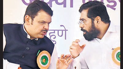 Mumbai, Aug 30 (ANI): Maharashtra Chief Minister Eknath Shinde and State Deputy Chief Minister Devendra Fadnavis indulge in a conversation at inauguration of the metro rail trial on the Colaba-Bandre-Seepz route of Mumbai Metro Line-3, in Mumbai on Tuesday. (ANI Photo) (Nitin Lawate) Mumbai, Aug 30 (ANI): Maharashtra Chief Minister Eknath Shinde and State Deputy Chief Minister Devendra Fadnavis indulge in a conversation at inauguration of the metro rail trial on the Colaba-Bandre-Seepz route of Mumbai Metro Line-3, in Mumbai on Tuesday. (ANI Photo) (Nitin Lawate)