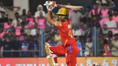 Guwahati: Punjab Kings batter Shikhar Dhawan plays a shot during the IPL 2023 cricket match between Rajasthan Royals and Punjab Kings, at ACA Stadium, Barsapara in Guwahati, Wednesday, April 5, 2023. (PTI Photo) (PTI04_05_2023_000367B) *** Local Caption *** (PTI) Guwahati: Punjab Kings batter Shikhar Dhawan plays a shot during the IPL 2023 cricket match between Rajasthan Royals and Punjab Kings, at ACA Stadium, Barsapara in Guwahati, Wednesday, April 5, 2023. (PTI Photo) (PTI04_05_2023_000367B) *** Local Caption *** (PTI)