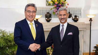 South Korea's foreign minister Park Jin meets external affairs Mmnister S Jaishankar, in New Delhi on Friday. (Agencies) South Korea's foreign minister Park Jin meets external affairs Mmnister S Jaishankar, in New Delhi on Friday. (Agencies)