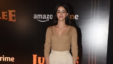 Ananya Panday attended not just Jubilee but Gumraah screening as well Thursday evening. She was spotted in a beige top and cream pants. (Varinder Chawla) Ananya Panday attended not just Jubilee but Gumraah screening as well Thursday evening. She was spotted in a beige top and cream pants. (Varinder Chawla)
