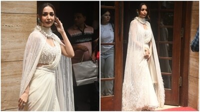 Malaika Arora’s white saree is straight out of a dream (HT Photos/Varinder Chawla) Malaika Arora’s white saree is straight out of a dream (HT Photos/Varinder Chawla)