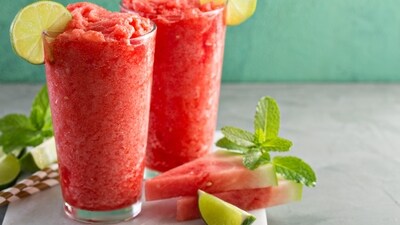 Watermelon Smoothie: Blend watermelon, yogurt, and ice for a refreshing and healthy summer smoothie. This smoothie is not only delicious, but also packed with vitamins and nutrients that are good for your body. (Shutterstock) Watermelon Smoothie: Blend watermelon, yogurt, and ice for a refreshing and healthy summer smoothie. This smoothie is not only delicious, but also packed with vitamins and nutrients that are good for your body. (Shutterstock)