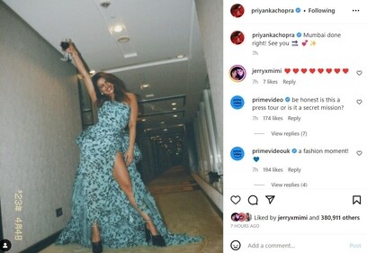 Priyanka Chopra shared a pic from Citadel premiere. Priyanka Chopra shared a pic from Citadel premiere.