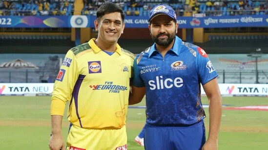 MS Dhoni with Rohit Sharma (IPL)