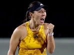 Jessica Pegula celebrates match point