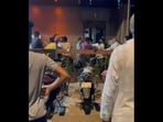 In the video, a group can be seen fighting outside the bar. In the video, a group can be seen fighting outside the bar.
