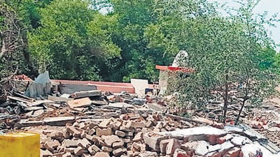 Mangrove cell clears cattle shed on CRZ-1 in Vashi Mangrove cell clears cattle shed on CRZ-1 in Vashi