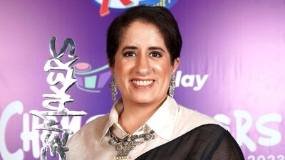 Oscar winner Guneet Monga at the OTT Play Changemakers Awards 2023 in Mumbai. (ANI Photo) (Girish Srivastav) Oscar winner Guneet Monga at the OTT Play Changemakers Awards 2023 in Mumbai. (ANI Photo) (Girish Srivastav)