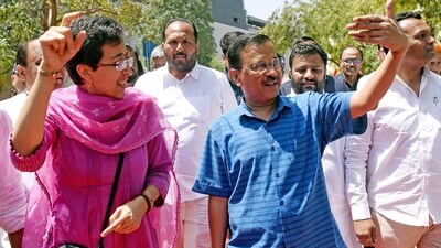 Delhi chief minister Arvind Kejriwal and power minister Atishi (ANI)