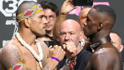 Israel Adesnaya will lock horns with middle weigh champion Alex Pereira in the main event of UFC 287 on Saturday. (Twitter) Israel Adesnaya will lock horns with middle weigh champion Alex Pereira in the main event of UFC 287 on Saturday. (Twitter)