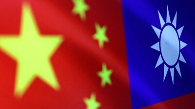China-Taiwan Conflict: Chinese and Taiwanese flags are seen in this illustration. (Reuters)