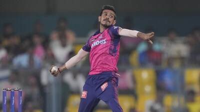 Rajasthan Royals Yuzvendra Chahal bowls during the Indian Premier League (IPL) cricket match between Rajasthan Royals and Delhi Capitals in Guwahati, India, Thursday, April 6, 2023. (AP Photo/Anupam Nath) (AP) Rajasthan Royals Yuzvendra Chahal bowls during the Indian Premier League (IPL) cricket match between Rajasthan Royals and Delhi Capitals in Guwahati, India, Thursday, April 6, 2023. (AP Photo/Anupam Nath) (AP)