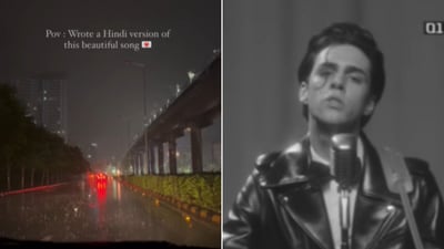 The image is taken from the video of an artist singing the Hindi version of Stephen Sanchez’s Until I Found You. (Instagram/@kshitijanandmusic) The image is taken from the video of an artist singing the Hindi version of Stephen Sanchez’s Until I Found You. (Instagram/@kshitijanandmusic)