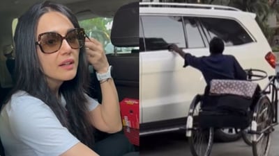 Preity Zinta posted a video of a man following her car. Preity Zinta posted a video of a man following her car.