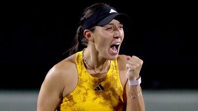 Jessica Pegula celebrates match point (Getty Images via AFP) Jessica Pegula celebrates match point (Getty Images via AFP)