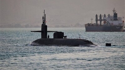 The guided missile submarine USS Florida (SSGN 728) pulls into the Bay of Naples in this file photo taken in the Mediterranean Sea. (via REUTERS)