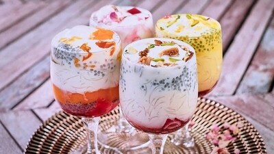 Falooda: Falooda is a cold, sweet drink made with vermicelli noodles, basil seeds, rose syrup, and milk. It's a popular drink in India, especially during summer, and is often served with ice cream and chopped fruits. (Pinterest) Falooda: Falooda is a cold, sweet drink made with vermicelli noodles, basil seeds, rose syrup, and milk. It's a popular drink in India, especially during summer, and is often served with ice cream and chopped fruits. (Pinterest)