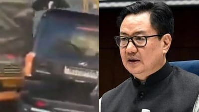 Union minister Kiren Rijiju's car met with an accident.