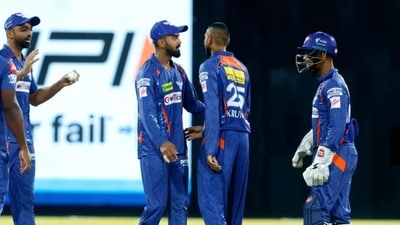 Lucknow Super Giants players celebrate (IPL)