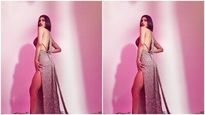 Assisted by makeup artist Albert Chettiar, Mouni decked up in nude eyeshadow, black eyeliner, black kohl, mascara-laden eyelashes, drawn eyebrows, contoured cheeks and a shade of nude lipstick. (Instagram/@imouniroy) Assisted by makeup artist Albert Chettiar, Mouni decked up in nude eyeshadow, black eyeliner, black kohl, mascara-laden eyelashes, drawn eyebrows, contoured cheeks and a shade of nude lipstick. (Instagram/@imouniroy)