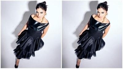 Lastly, assisted by hair stylist Marce Pedrozo, Bhumi styled her hair in a chic messy bun and posed seductively for the camera, exuding confidence and grace. (Instagram/@bhumipednekar) Lastly, assisted by hair stylist Marce Pedrozo, Bhumi styled her hair in a chic messy bun and posed seductively for the camera, exuding confidence and grace. (Instagram/@bhumipednekar)