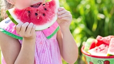 Watermelon is rich in antioxidants and vitamins A and C, which can help protect your skin from sun damage. This fruit is also high in water content, which can help keep your skin hydrated. (Pexels) Watermelon is rich in antioxidants and vitamins A and C, which can help protect your skin from sun damage. This fruit is also high in water content, which can help keep your skin hydrated. (Pexels)
