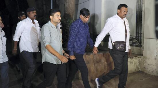Kiran Patel was produced before a court by the Ahmedabad crime branch officials on Saturday (PTI)