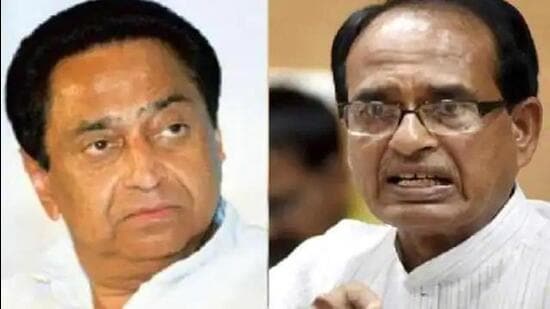 Madhya Pradesh chief minister Shivraj Singh Chouhan (right) and state Congress chief Kamal Nath. (File Photos)
