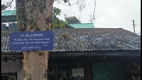 Maram Bazar Village Authority (MBVA) begun adopting trees around a marketplace area at Maram (HT Photo)
